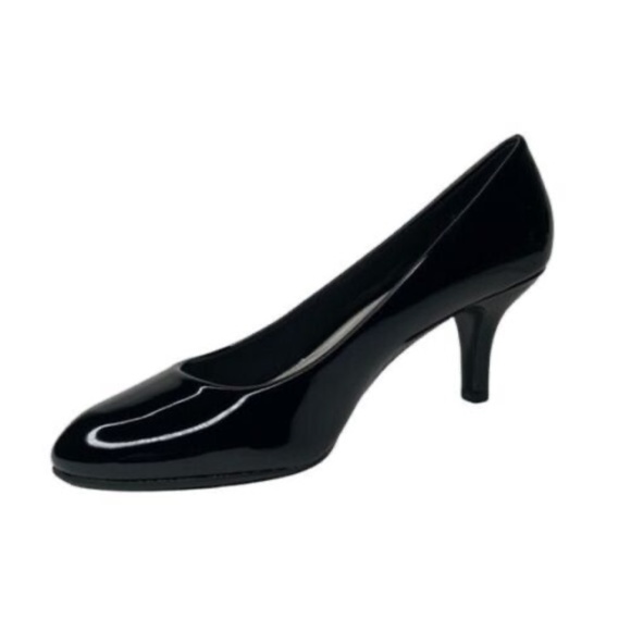 NEW Easy Street Women's Passion Dress Pump Black Patent IN BOX KITTEN HEEL - Picture 4 of 6